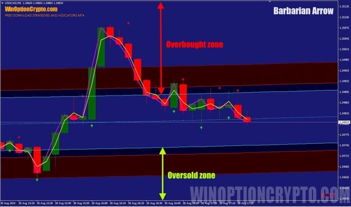zones in the indicator strategy for binary options Barbarian Arrow