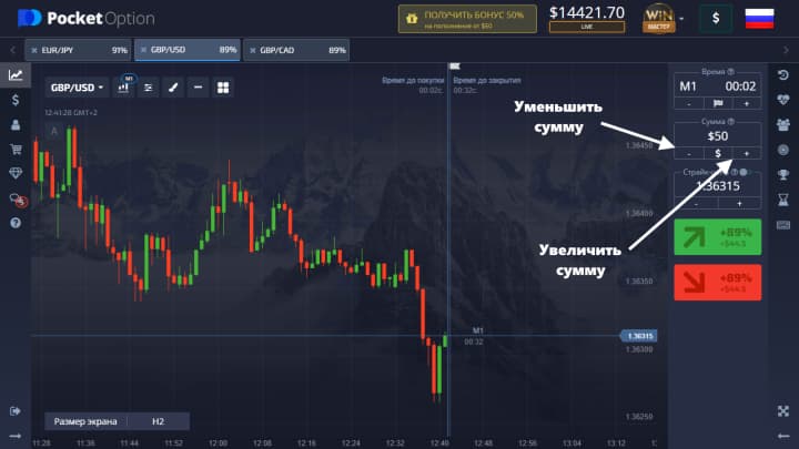 investment amount in binary options Pocket Option