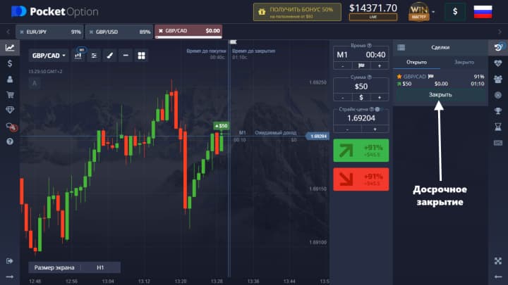 early closure of pocket transactions