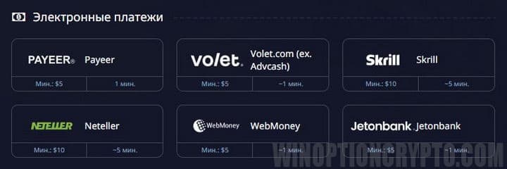 пополнение счета с электронных кошельков