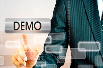 Demo account hand with finger up