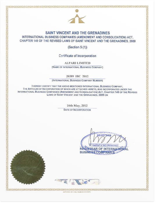 License Saint Vincent and the Grenadines