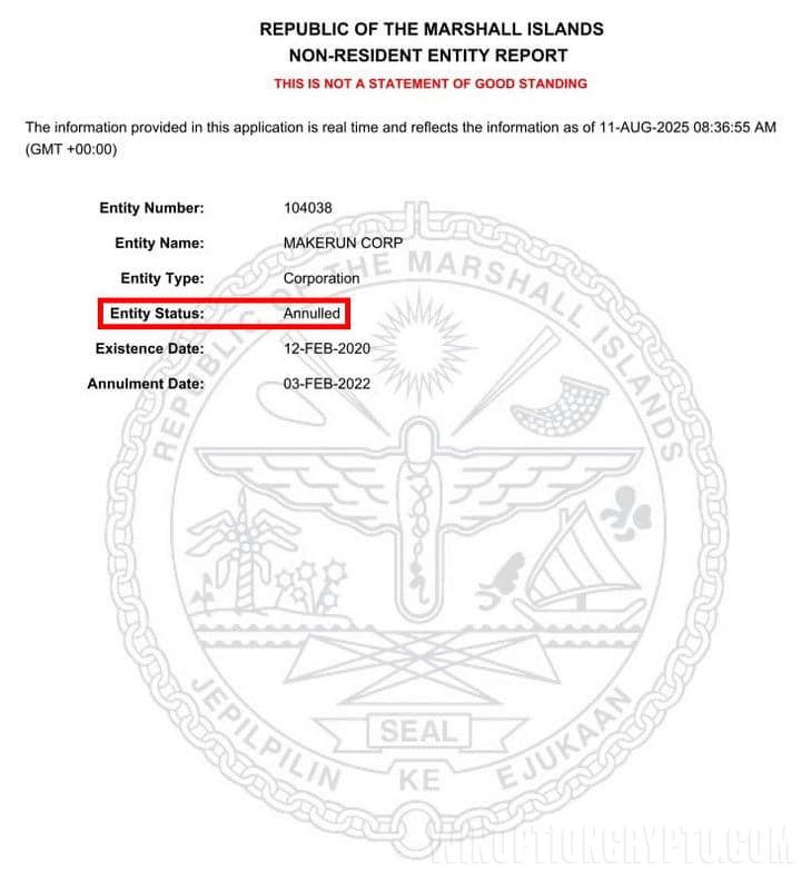 отсутствие регистрации у компании