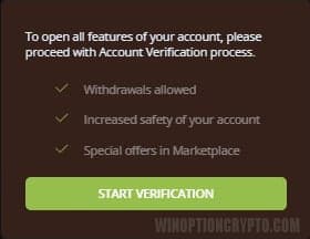 RaceOption user data verification