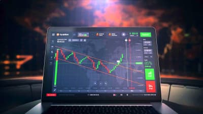 binary options on laptop