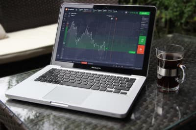 trading chart on laptop