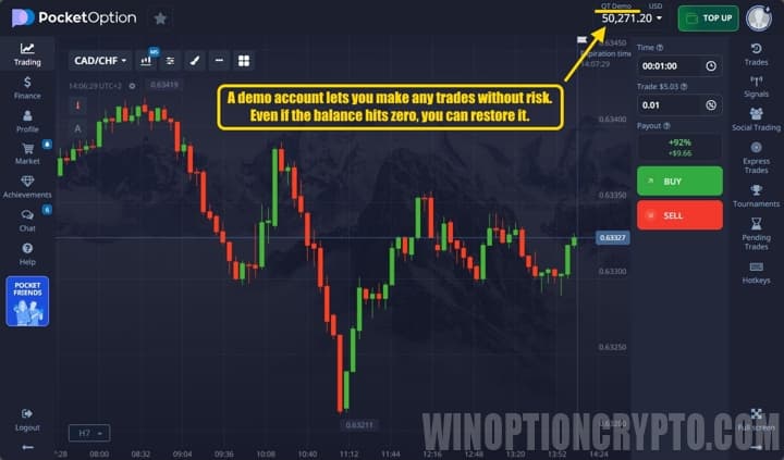 demo account binary options