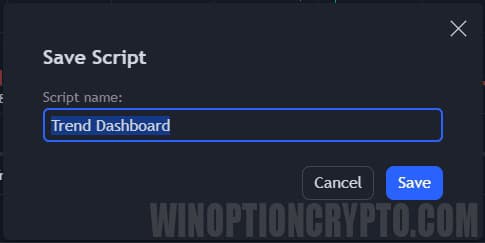 saving the script in trading view