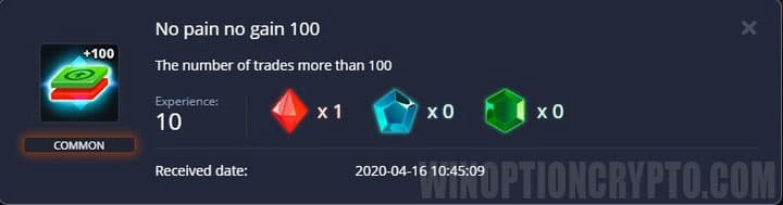 reward for total number of transactions in pocket option