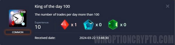 reward for more than 100 trades per day in pocket option