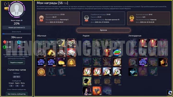 страница достижений