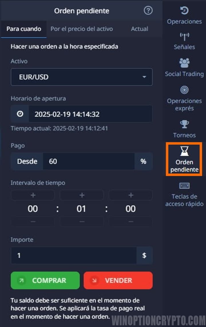 Órdenes de PocketOption