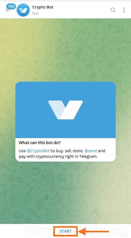 start of bot work in telegram