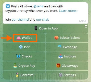 replenishment of crypto wallet in telegram