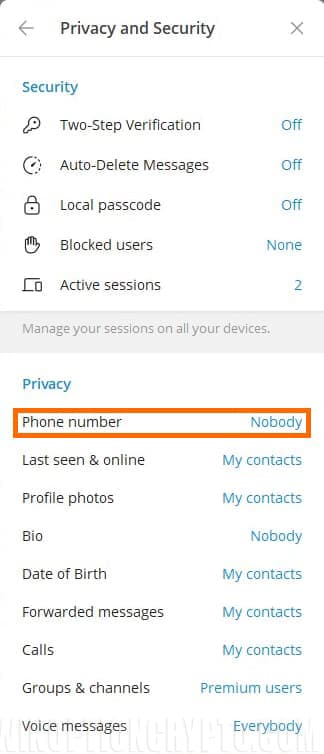 hiding phone number.