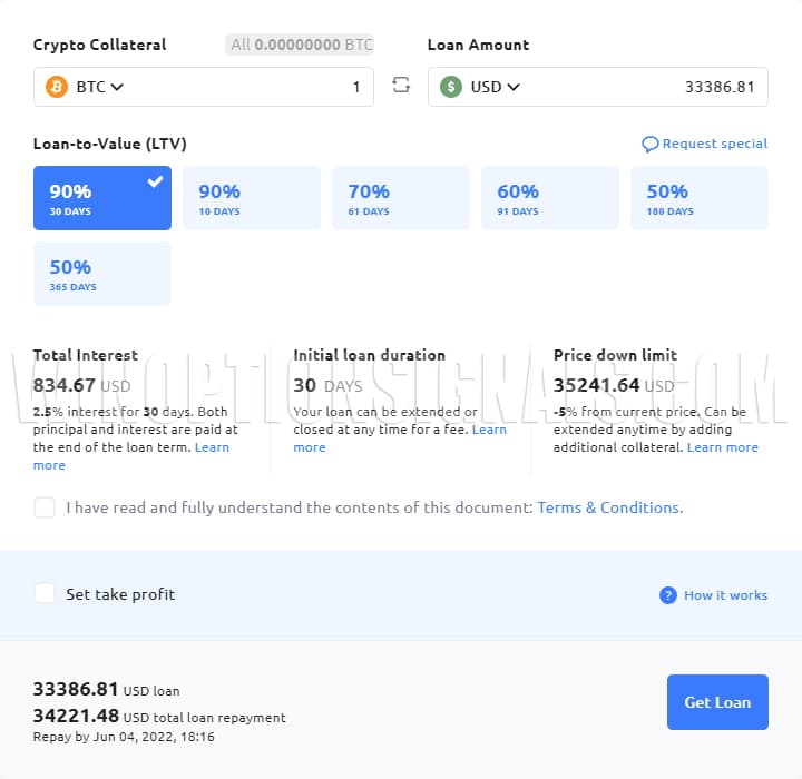 loan terms in cryptocurrency