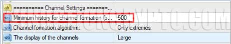настройки minimum history в auto trend channels