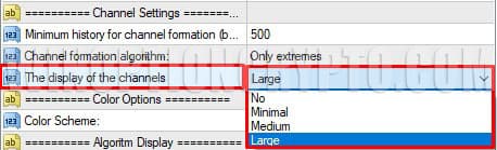 настройка отображения линий в auto trend channels