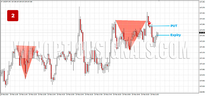 Call and Put signals in Binary Double Top-Bottom