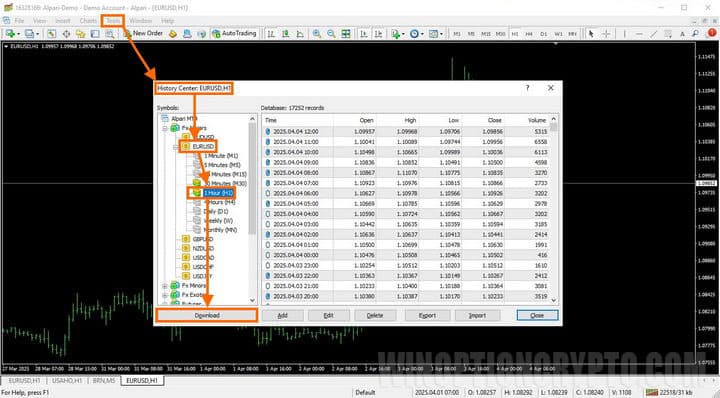 SSS-option indicator loading asset history