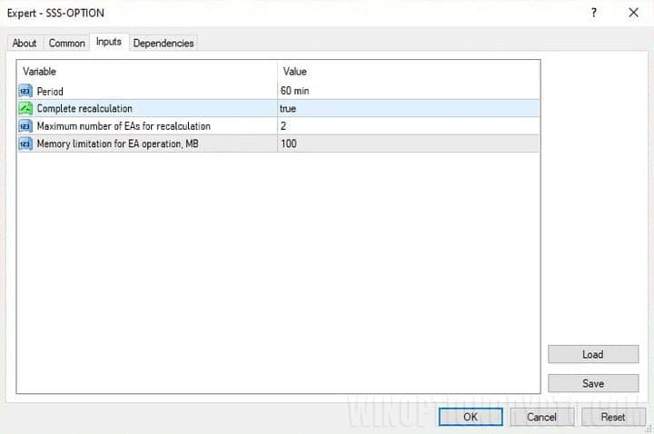 SSS-option indicator full recalculation