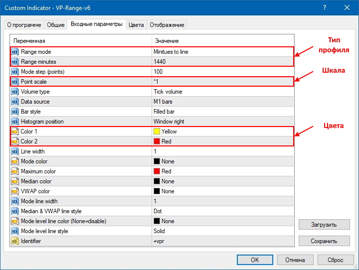 VP Range V6 settings