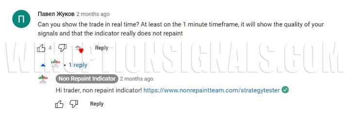 question to the developers of Non Repaint Indicator MT4