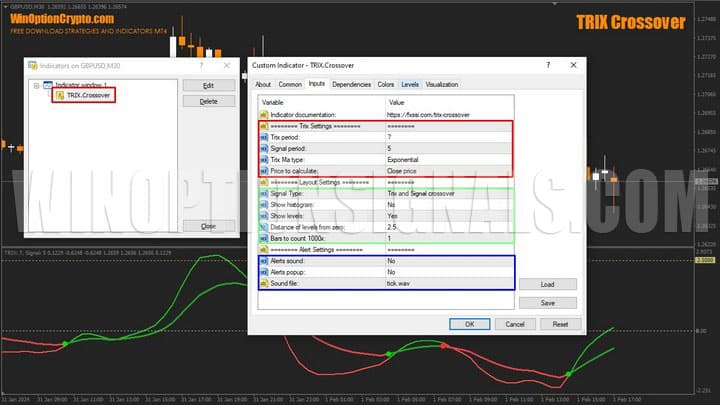 trix crossover settings