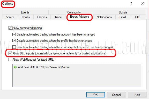 setting up advisors in MT4