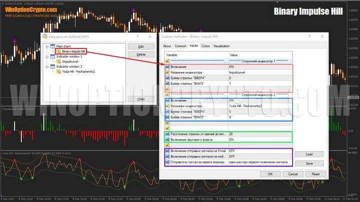 iinary impulse hill settings