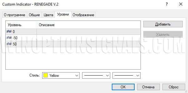 renegade v.2 settings in renegade trading system