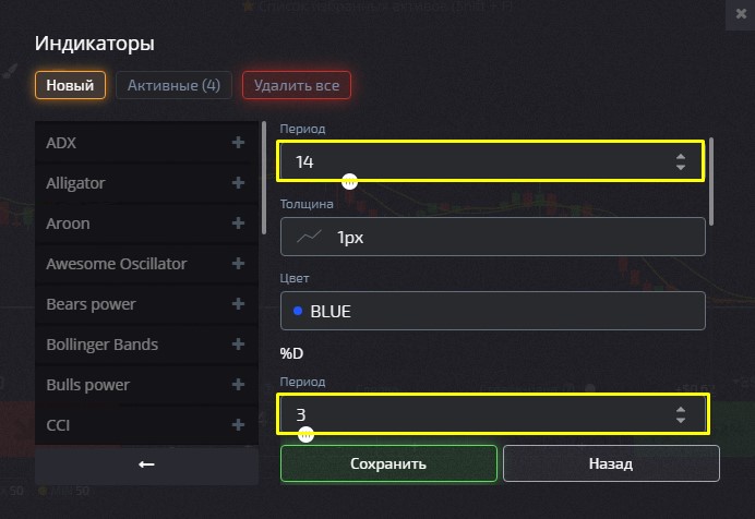 Stochastic Oscillator Settings