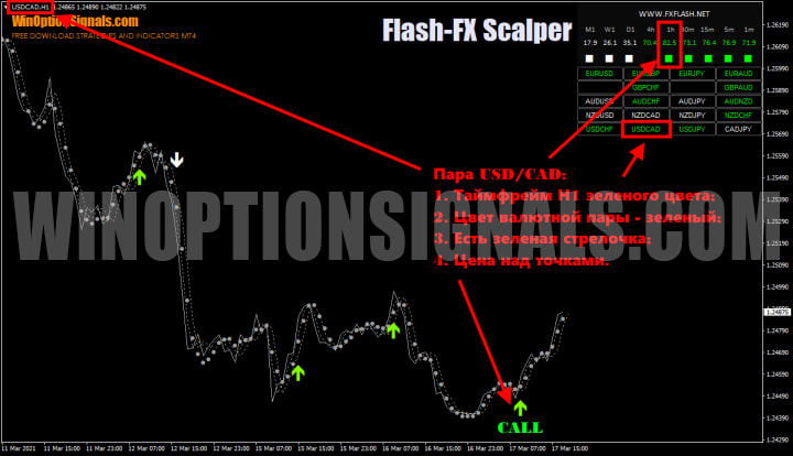 call option in Flash FX Scalper