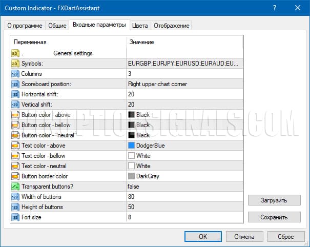 currency table settings