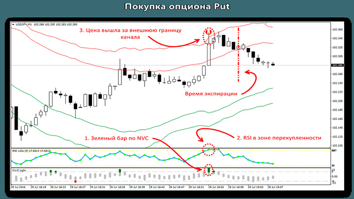 Buying a Put option using the VIJ Light strategy